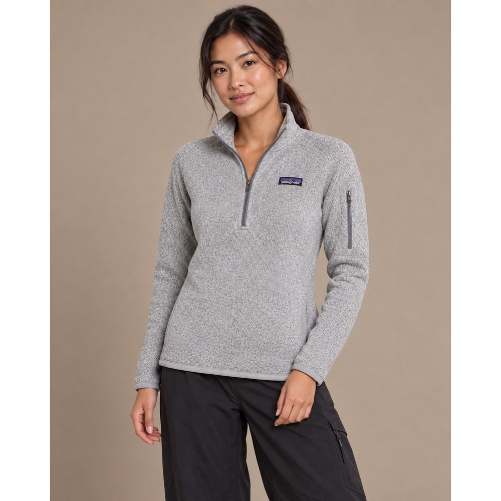 Patagonia Better Sweater 1/4 Zip Pullover Gray Heather Fleece Jacket Womens M